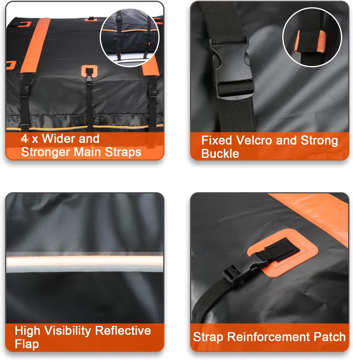 20 Cubic Feet Waterproof Soft Shell Rooftop Cargo Carrier with Reflective Strip and Anti-Slip Mat G245
