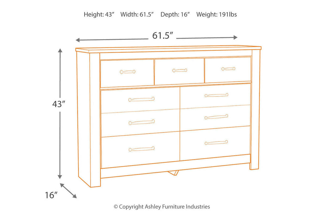 Whitewash 7 Drawer Dresser X672