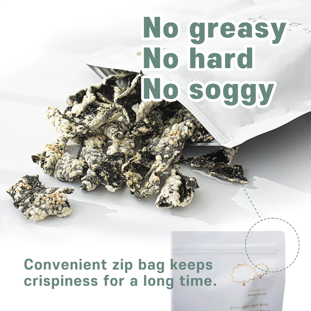 Handmade Korean Seaweed Snacks Chips with Sticky Rice, No Sugar, Vegan P612489