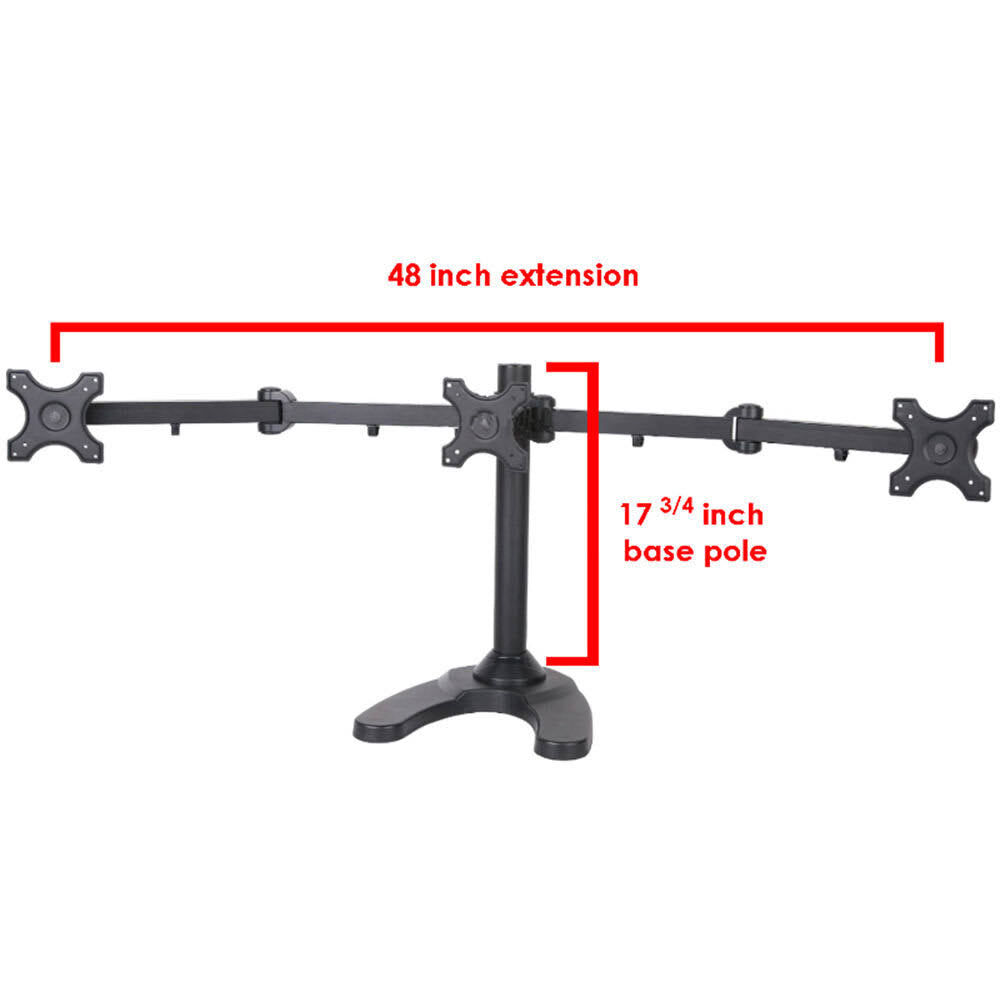 Triple Freestanding Height Adjustable Monitor Desk Mount, Black D892057