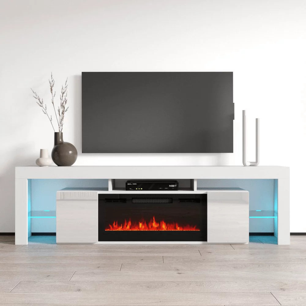 High Gloss Fireplace TV Stand with Storage Cabinets L634018