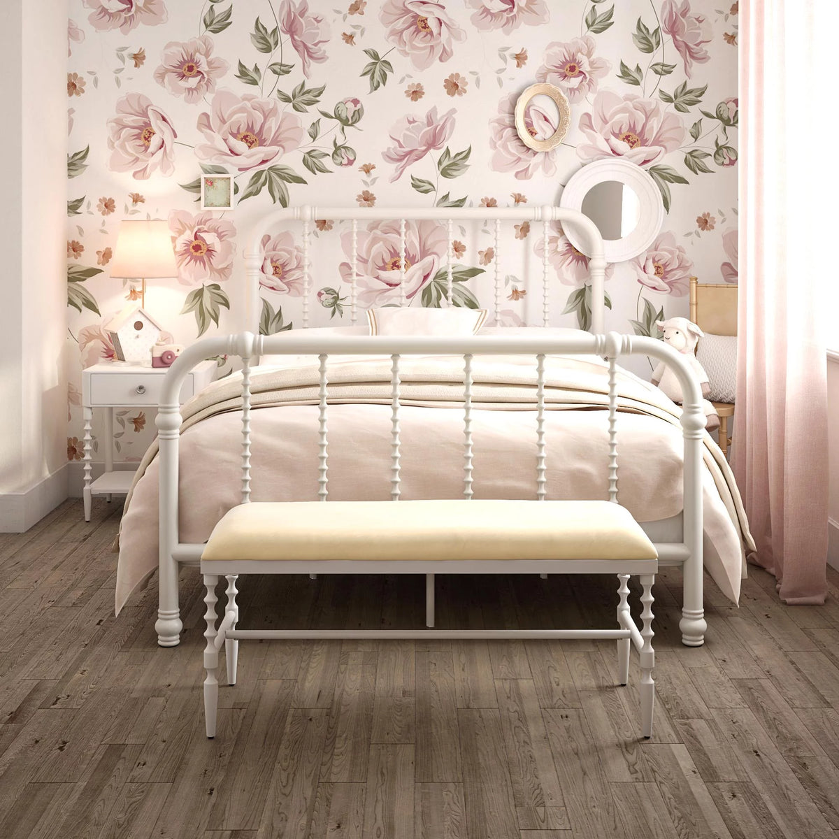 White Full Metal Bed Z758