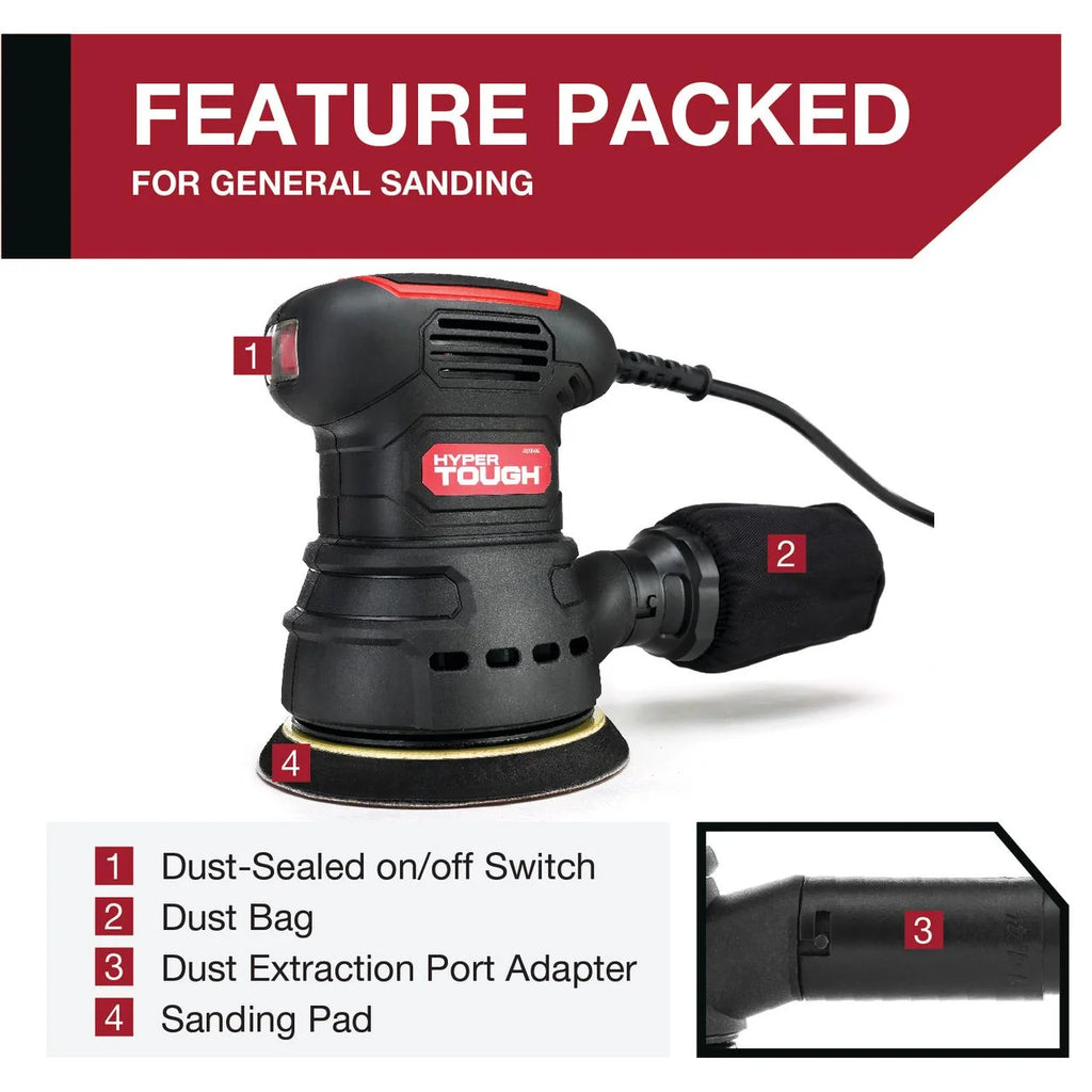2.5 Amp Corded 5 inch Orbital Sander with Dust Bag T775582