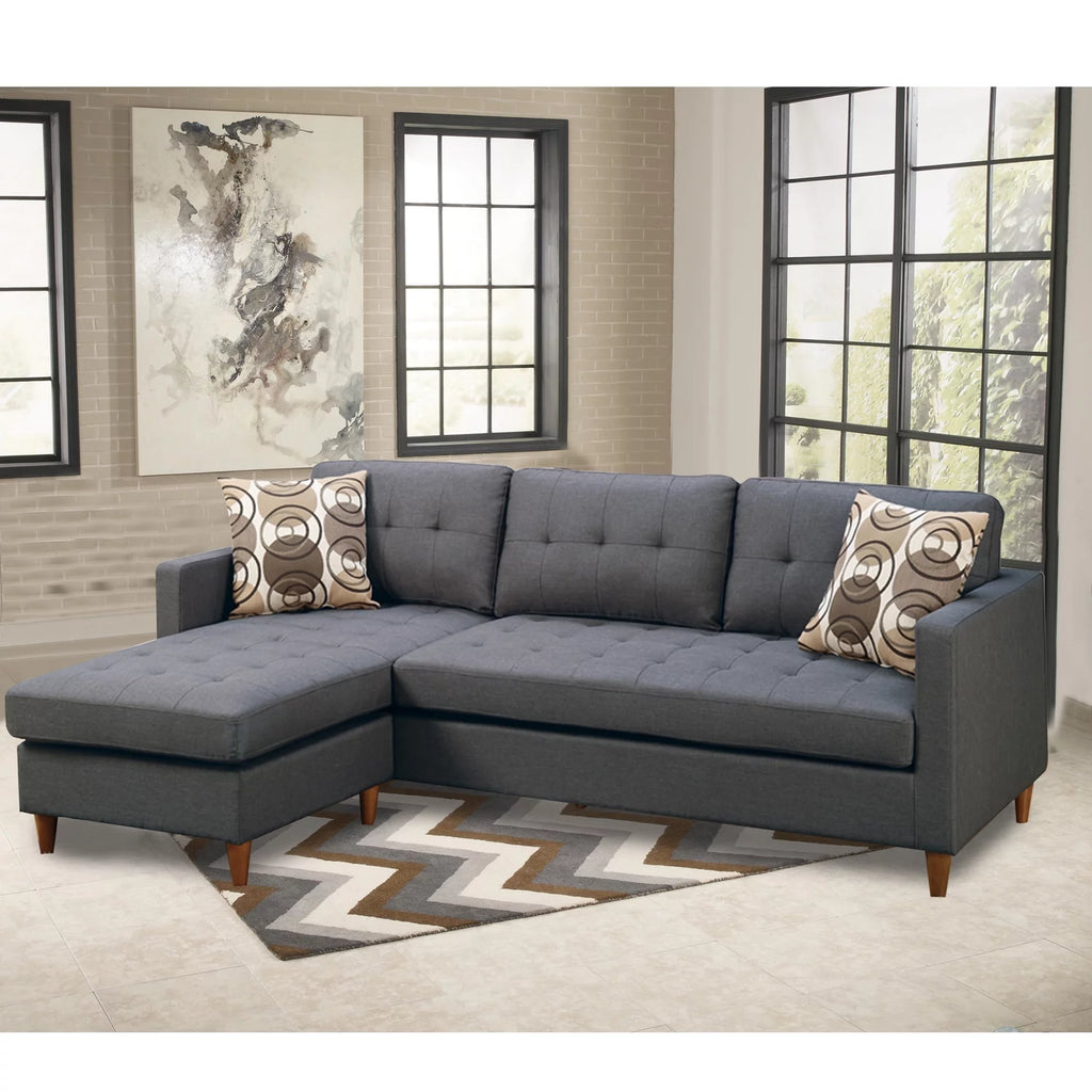 Gray 2 Piece Polyfiber Sectional with Pillows K31661