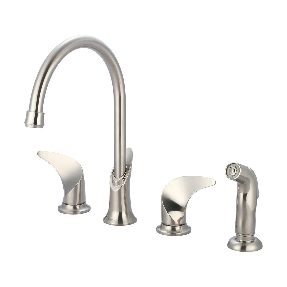 Two Handle Kitchen Widespread Faucet, PVD Brushed Nickel A32191