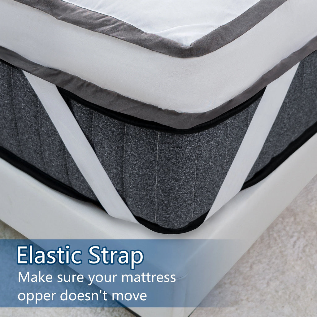 Queen Rose Cooling Plush Pillow Top Mattress Pad with Elastic band F755