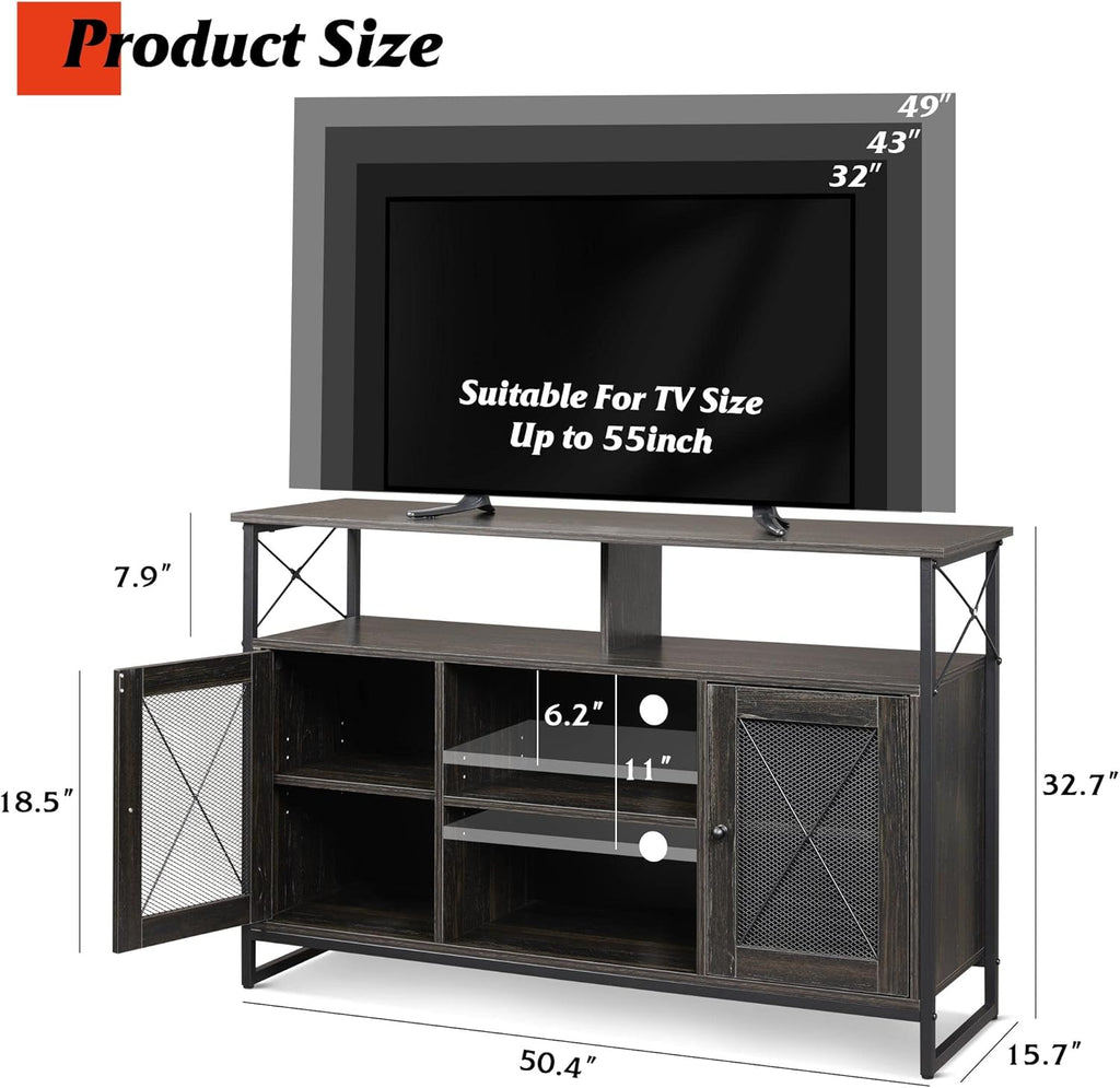 55 inch TV Stand with Storage Cabinet S1324