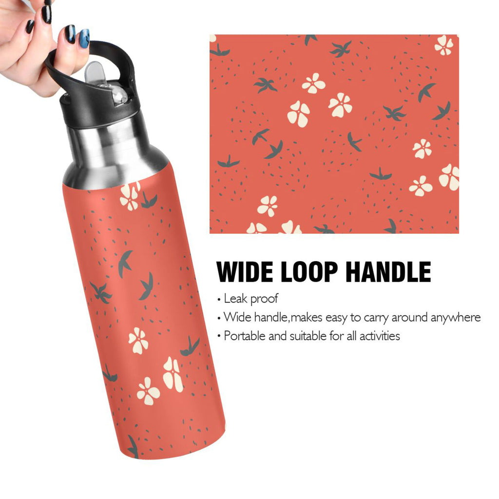 Strawberry Stainless Steel Insulated Thermos Vacuum Flask Y599
