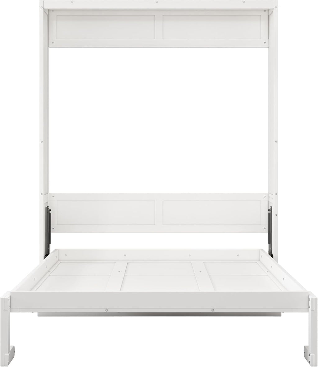 White Queen Size Murphy Bed with Desk P21755