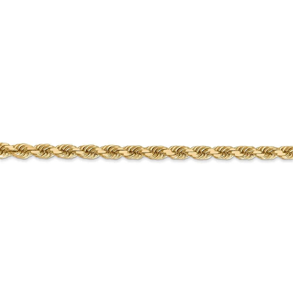 14kt Yellow Gold 4mm Diamond Cut Rope Chain with Lobster Clasp; 9 inch U326