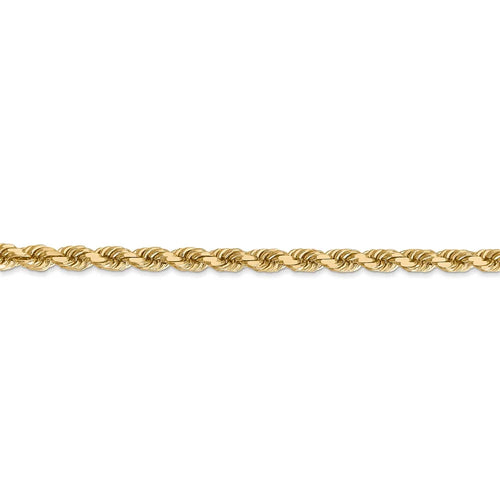 14kt Yellow Gold 4mm Diamond Cut Rope Chain with Lobster Clasp; 9 inch U326