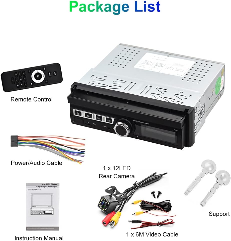 7 Inch Touch Screen Car Stereo with Backup Camera W68357