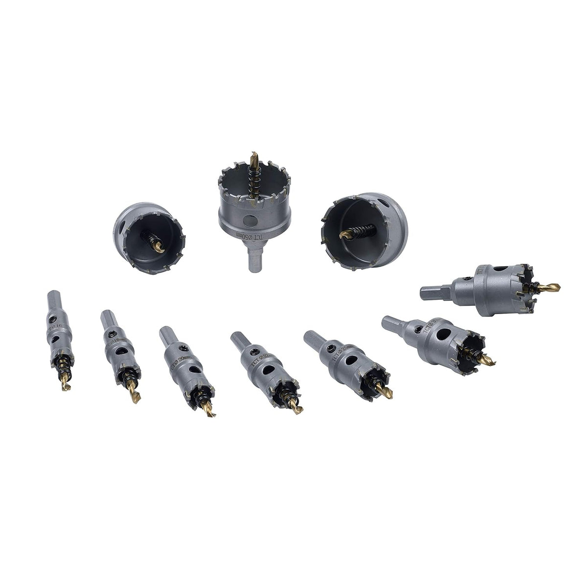 10 Pcs Carbide Hole Saw Set with Titanium Plated Center Drill and Storage Case D67252