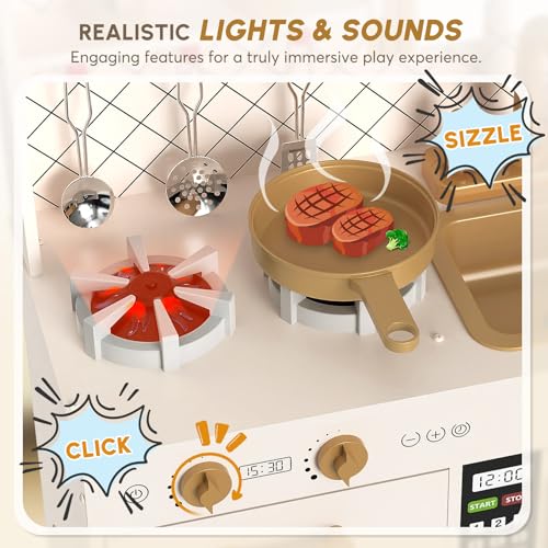 Wooden Play Kitchen with Lights & Sounds I385