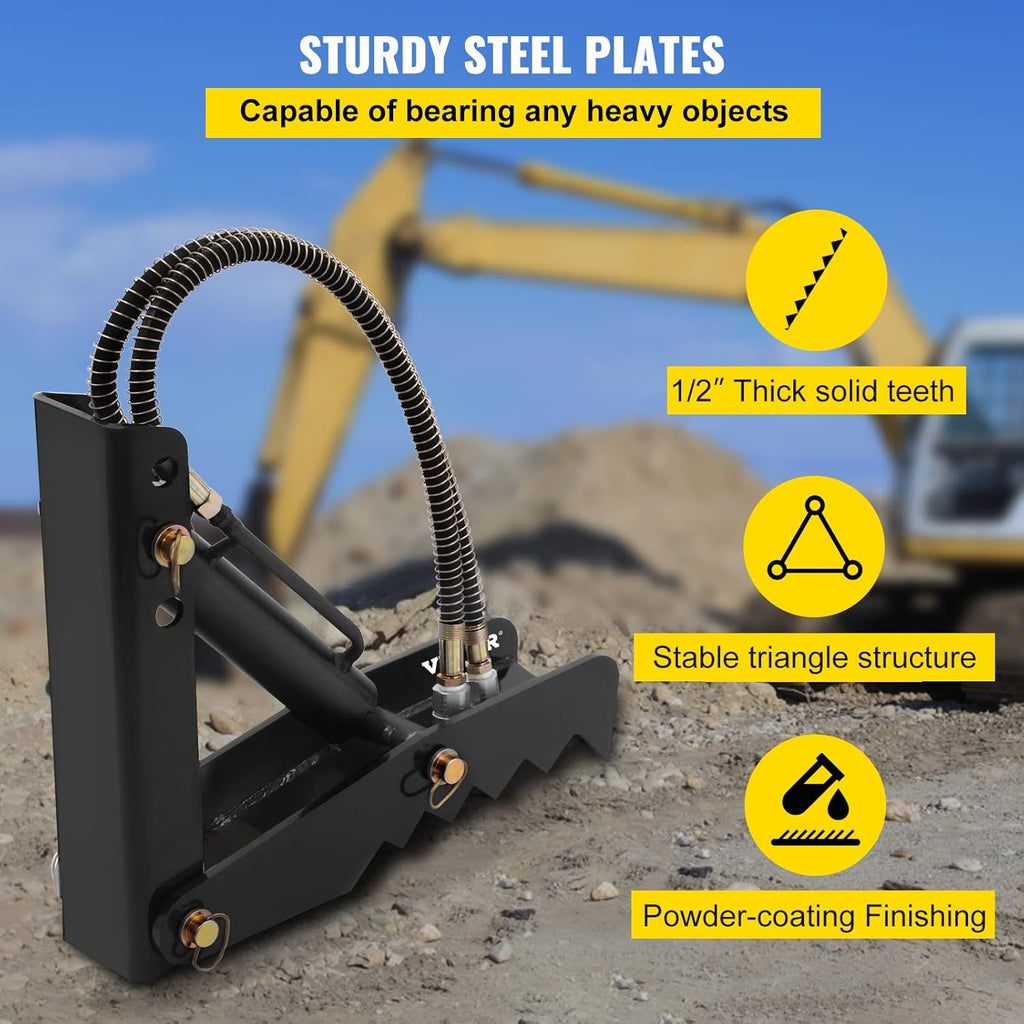 18 Hydraulic Backhoe Thumb, Black Steel Weld On Thumb with Hydraulic Cylinder Z760496