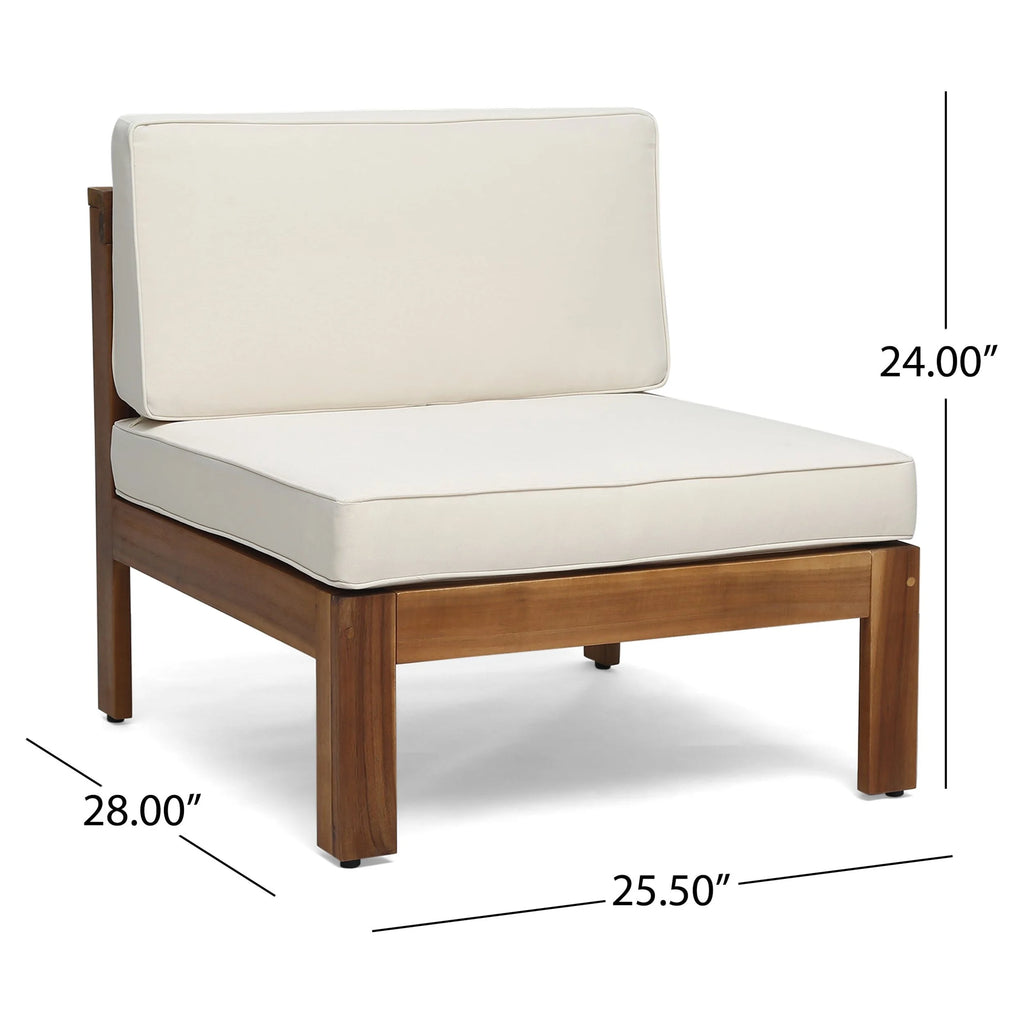 Teak 5 Piece Outdoor Fabric Acacia Wood Sofa Set Z788