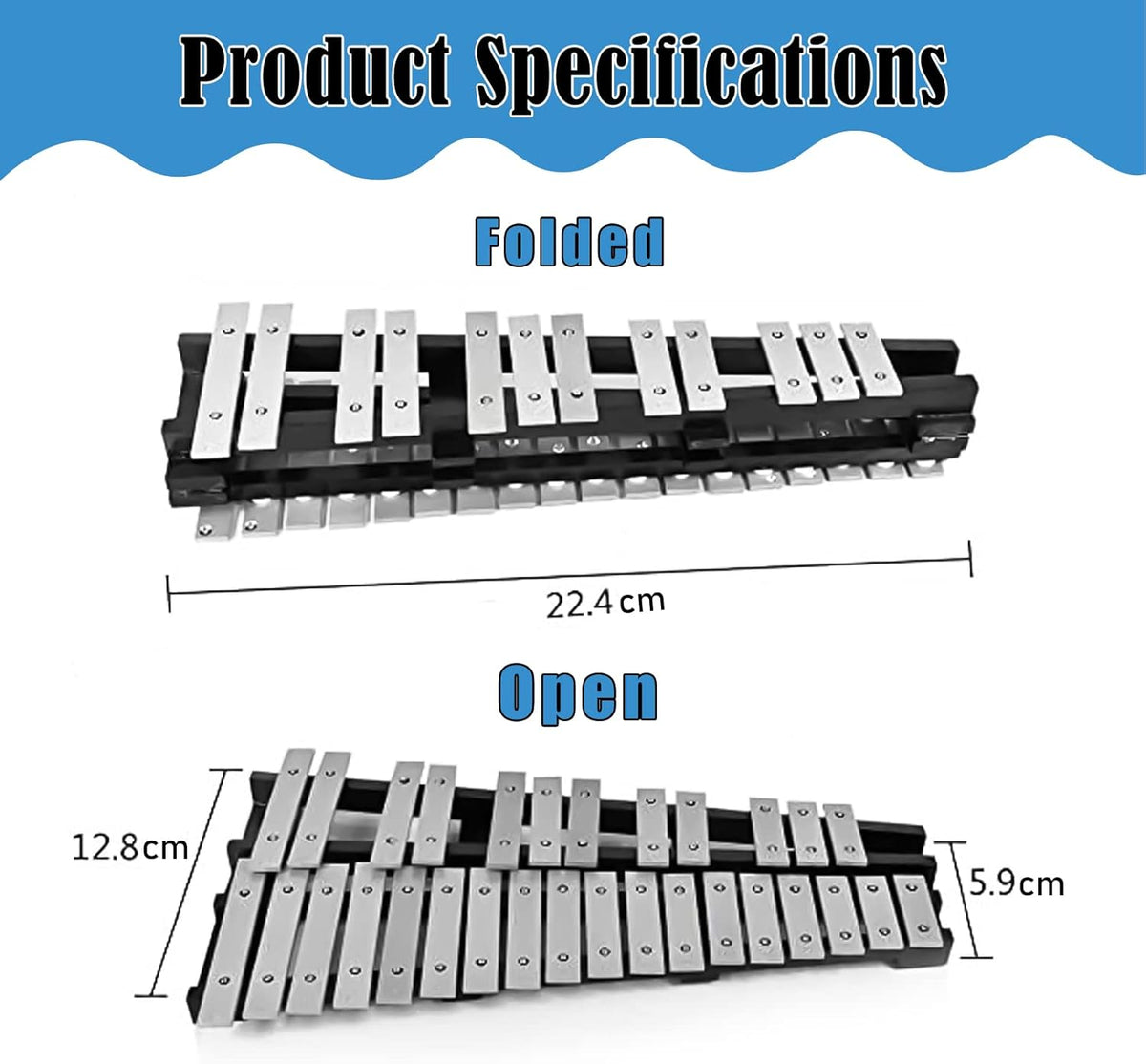 30 Notes Glockenspiel Kit Xylophone Bell with Carrying Bag N5284