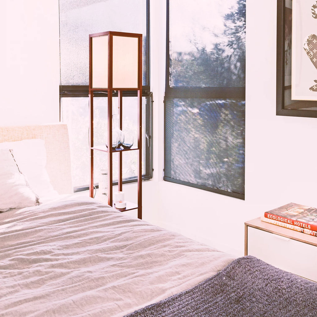 Standing Tower Floor Lamp with Shelves N121747