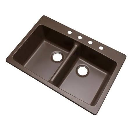 33x22 Kitchen Sink Mocha 4 Hole Z8900