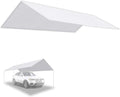 10'X20' Carport Canopy Replacement Top Cover with Ball Bungees White Z79331