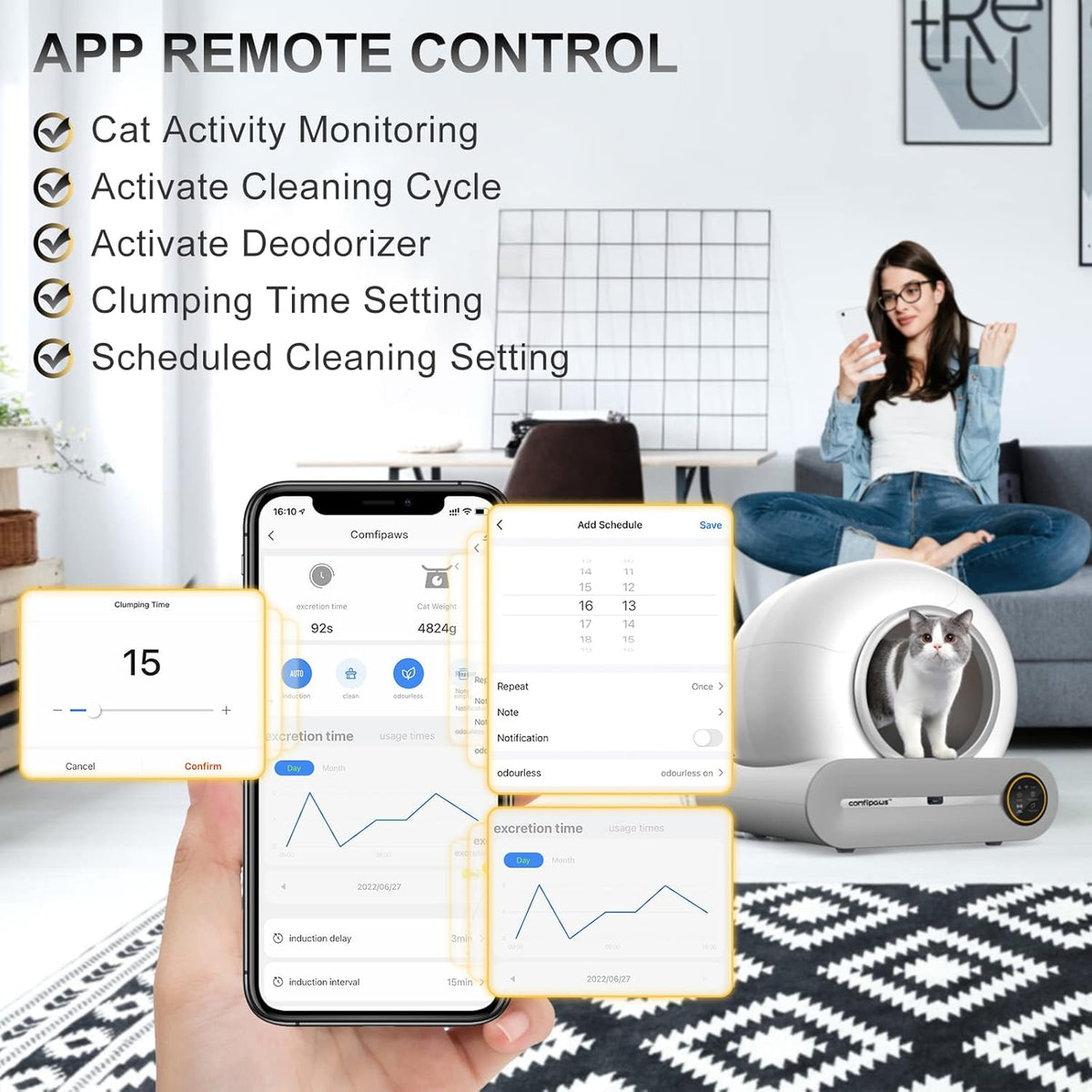Automatic Self Cleaning Cat Litter Box with APP Control V74932