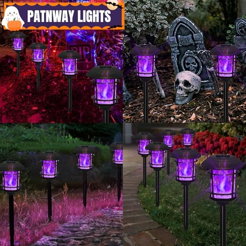 6 Pack Solar Flame Garden Lights Outdoor O9345