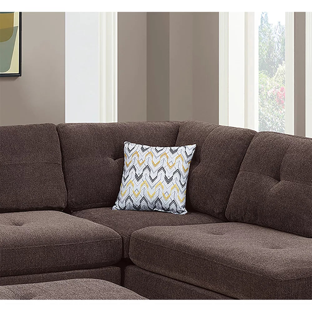 Chenille Reversible Sectional Sofa with Ottoman P94057