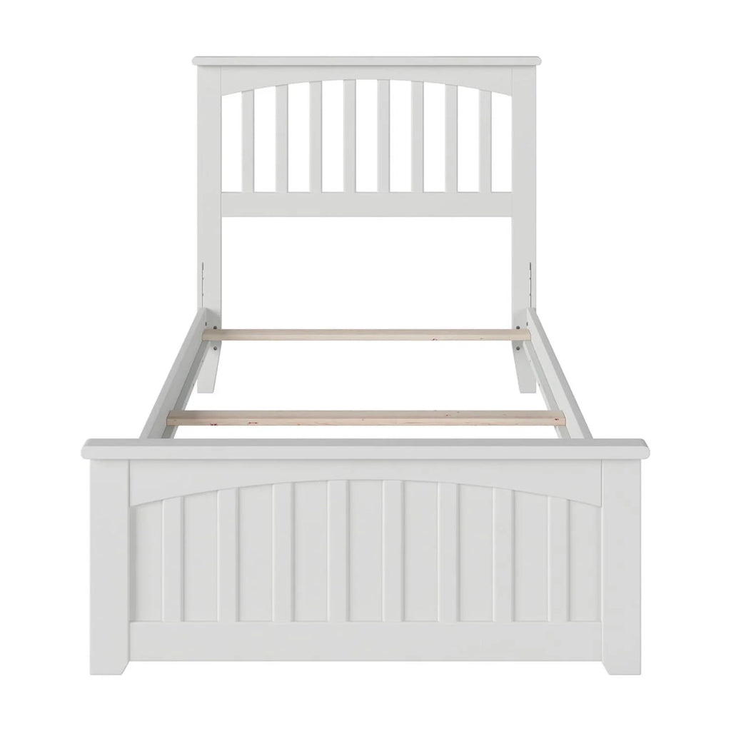 White Twin Bed with Footboard H800056