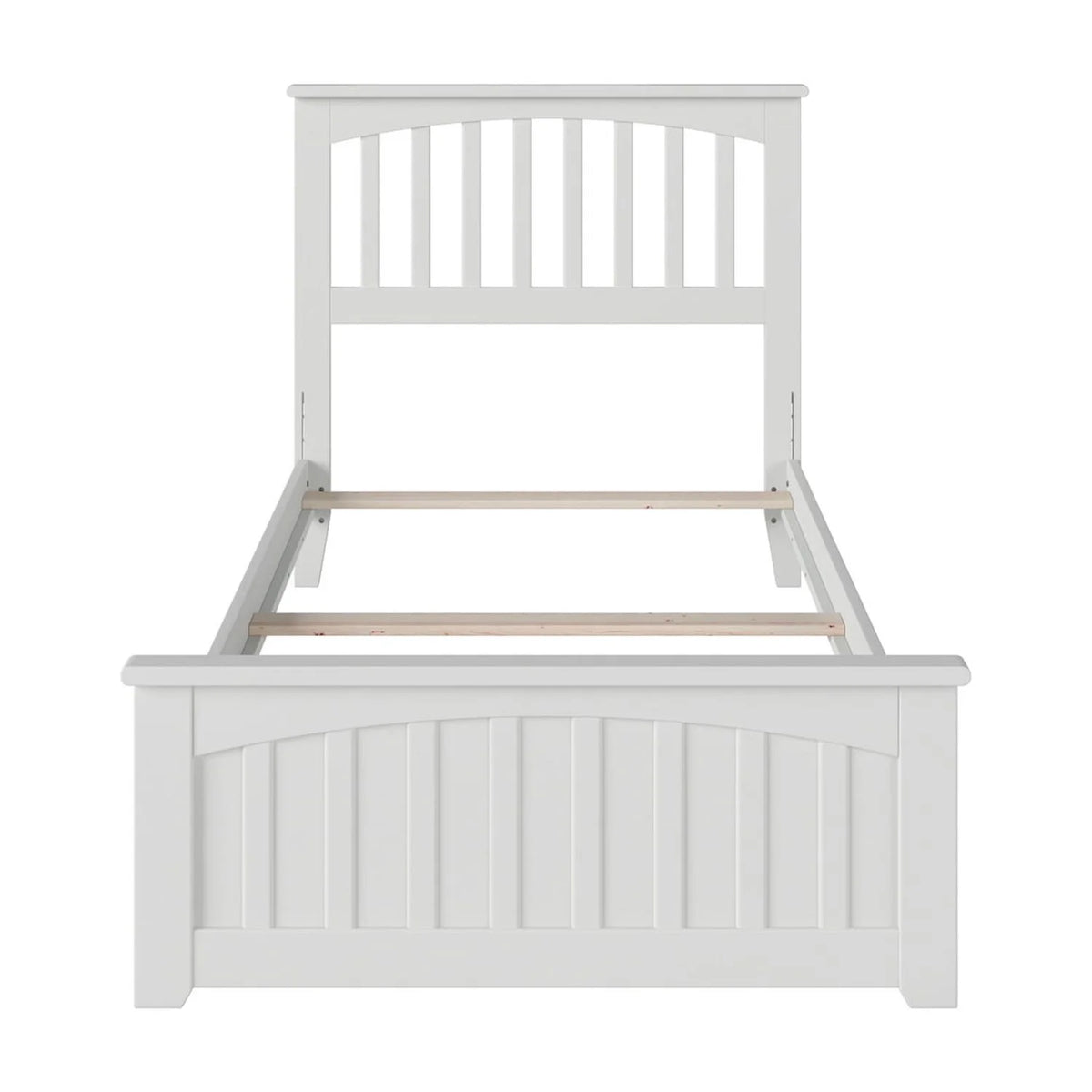 White Twin Bed with Footboard H800056