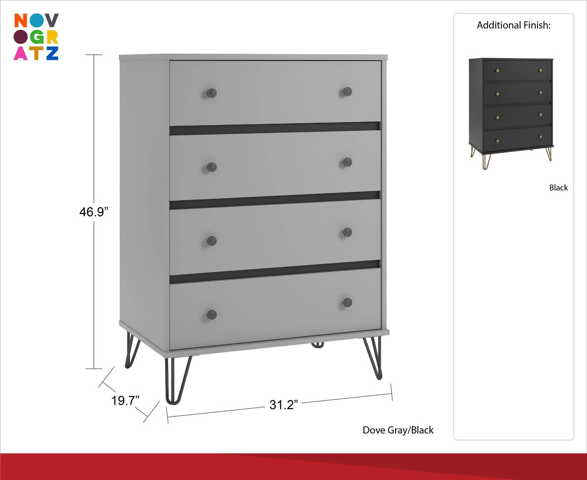 Black 4 Drawer Dresser N72978
