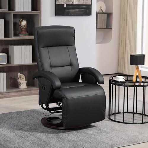 Gray Leather Swivel Recliner Chair with Adjustable Footrest H938868