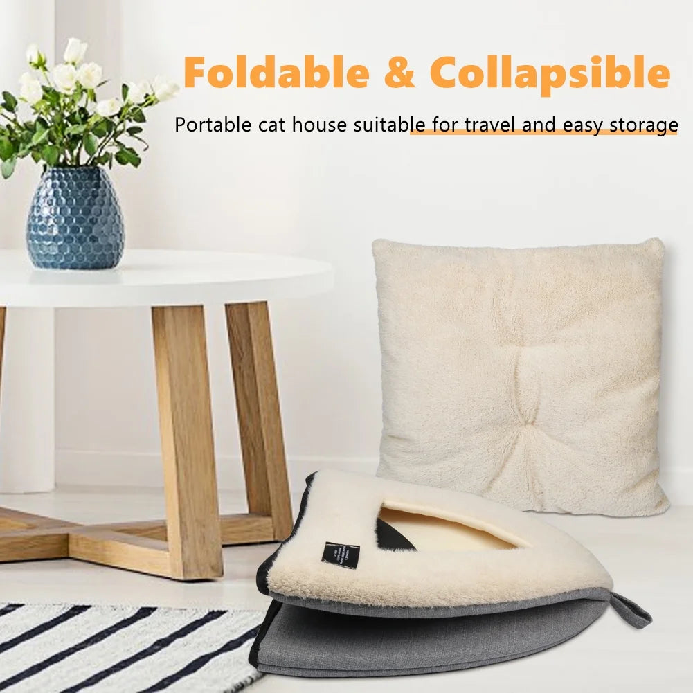 Cat Cave Bed with Removable Washable Cushioned Pillow I9969