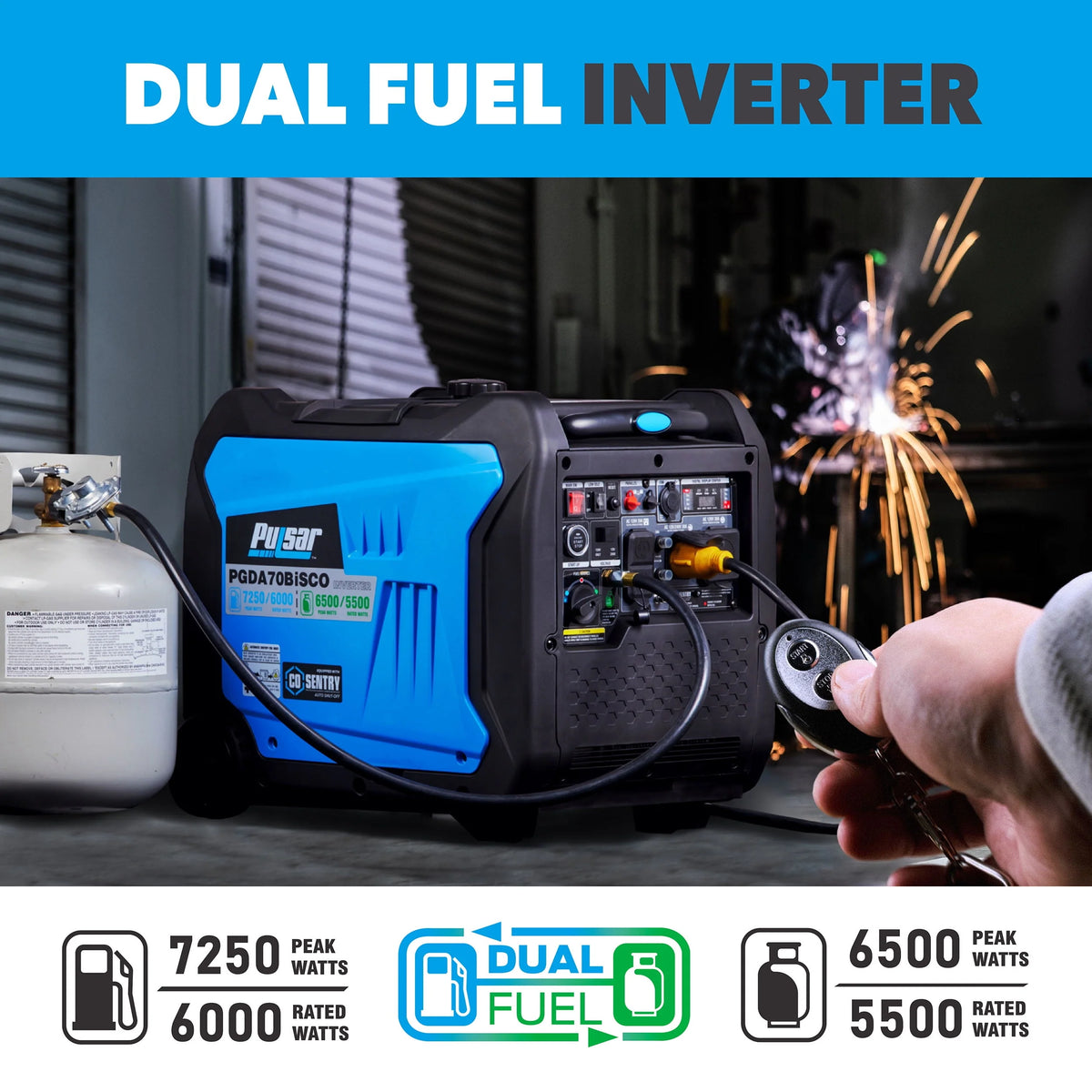 7,250 Watt Dual Fuel Inverter Generator W754509