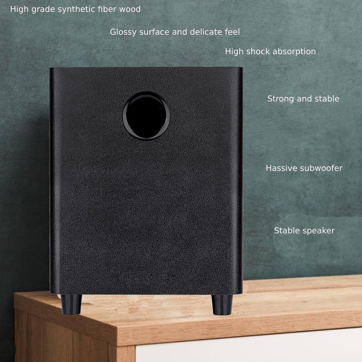 Black 8 Inch Passive Subwoofer Wood Material Z57488