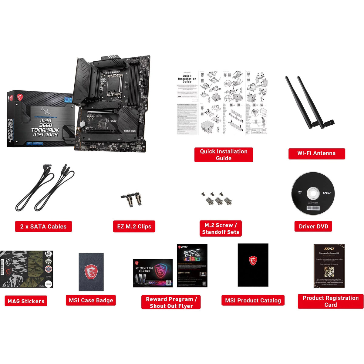 MAG B660 TOMAHAWK WIFI DDR4 LGA 1700 Intel B660 SATA 6Gb/s ATX Intel Motherboard X9701