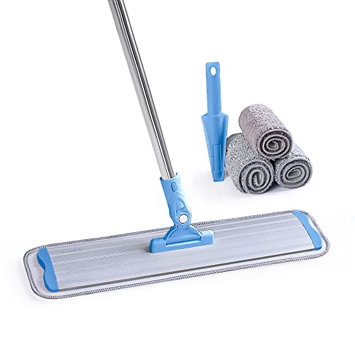Commercial Flat Microfiber Floor Mop with 4 Washable Pads T46317