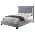 Gray California King Fabric Bed with LED Lights M403410