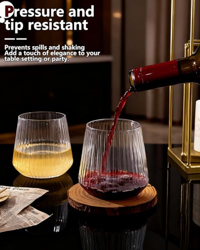 24 Pack 10 OZ Clear Plastic Wine Glasses with Stem X4862