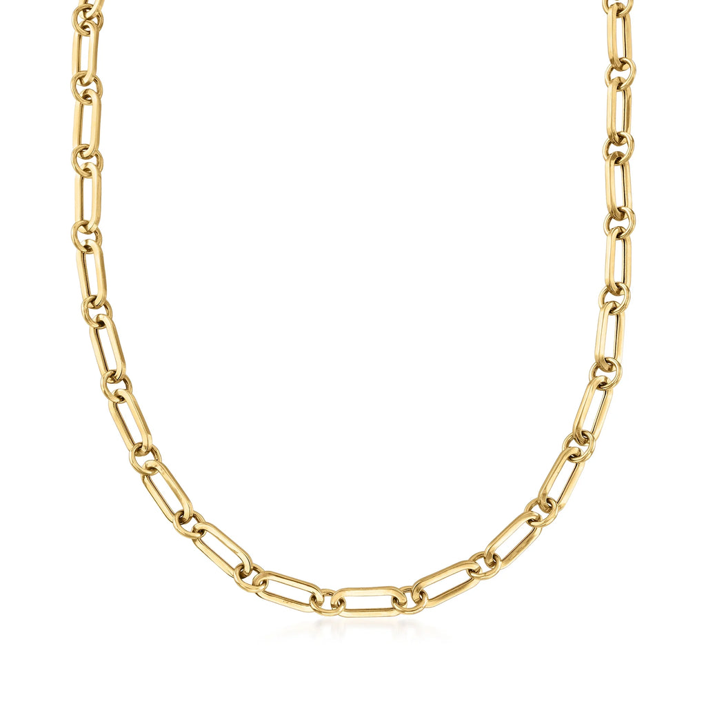 18kt Gold Over Sterling Paper Clip Link Necklace L72242