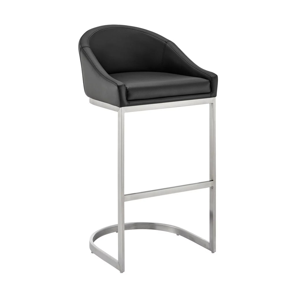 24 Inch Black Faux Leather Counter Stool P427101