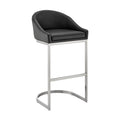 24 Inch Black Faux Leather Counter Stool P427101