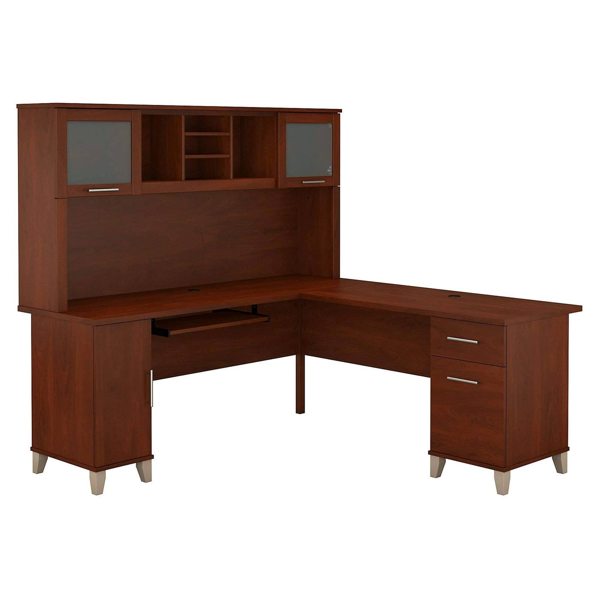 72w L Shaped Desk with Hutch G49292