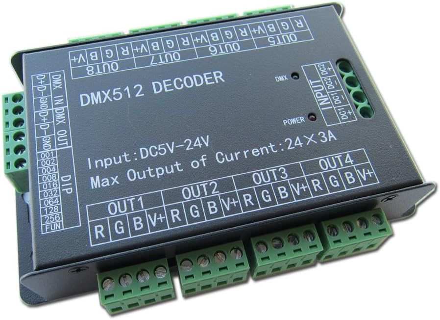 24 Channel RGB DMX512 Controller LED Decoder Dimmer DC 5V-24V M95253