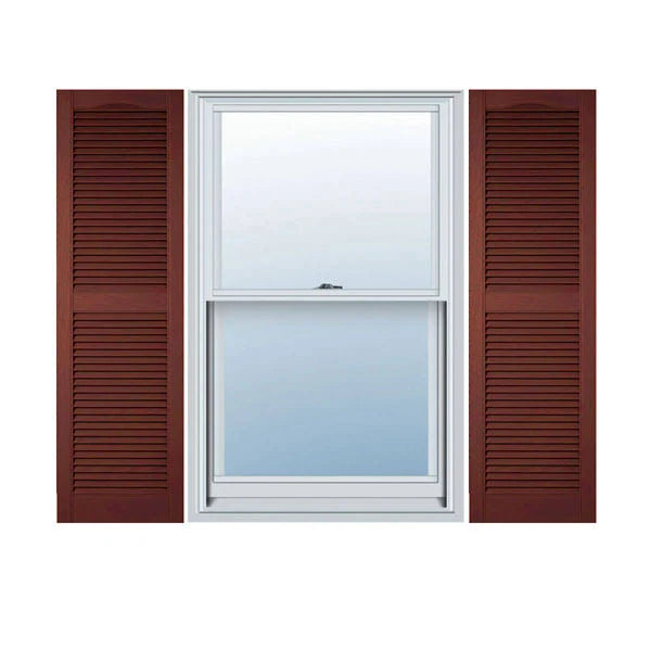 Custom Cathedral Top Center Mullion Open Louver Shutters W886518