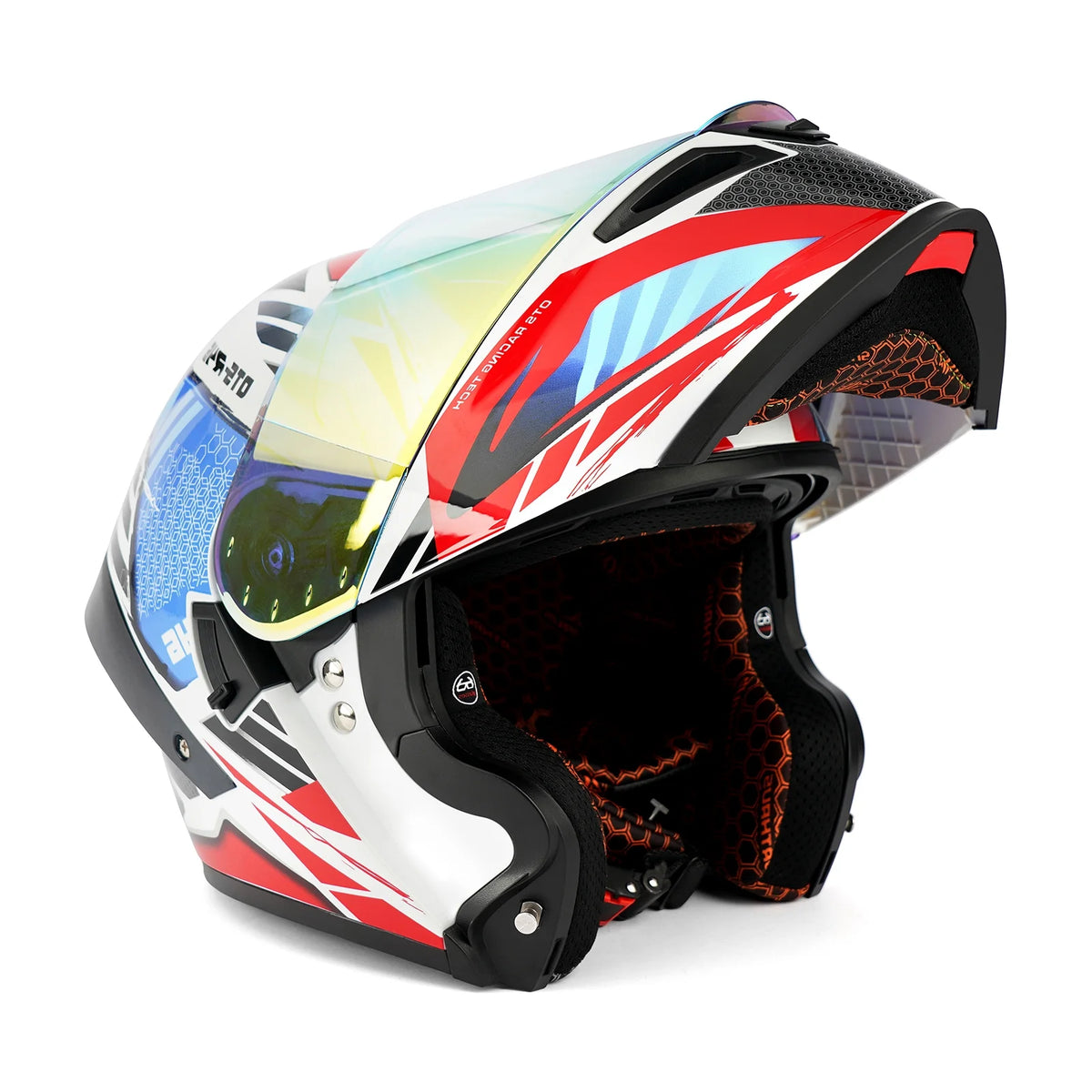 DOT Approved Full Face Motorcycle Helmet with LED Spoiler T5621