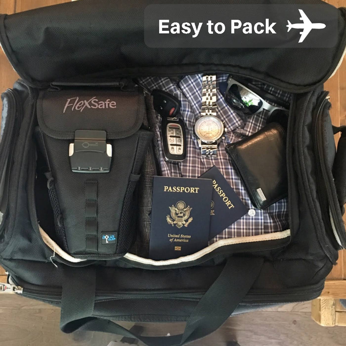 Blue Portable Travel Safe X582902