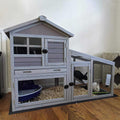 Rabbit Hutch with Ventilation Door Wooden Bunny Cage with No Leakage Tray S456