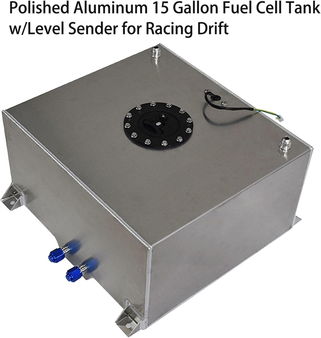 15 Gallon Polished Aluminum Fuel Cell Tank with Level Sender V622610