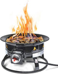 Portable Propane Gas Fire Pit with Cover & Carry Kit, 19-Inch 58,000 BTU, Black Z1754
