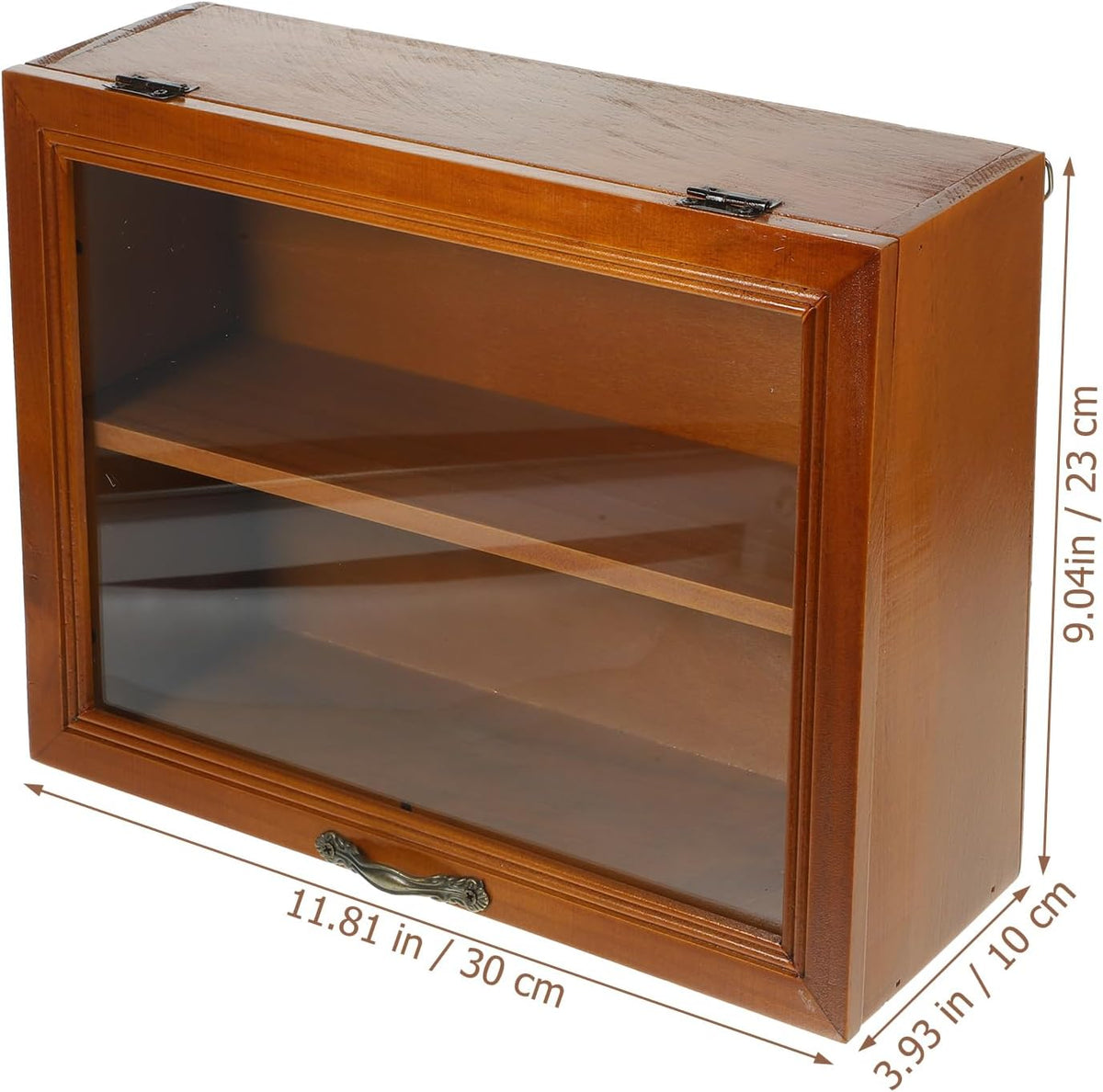 Wooden Shadow Box Display Cabinet with Shelves Q2959